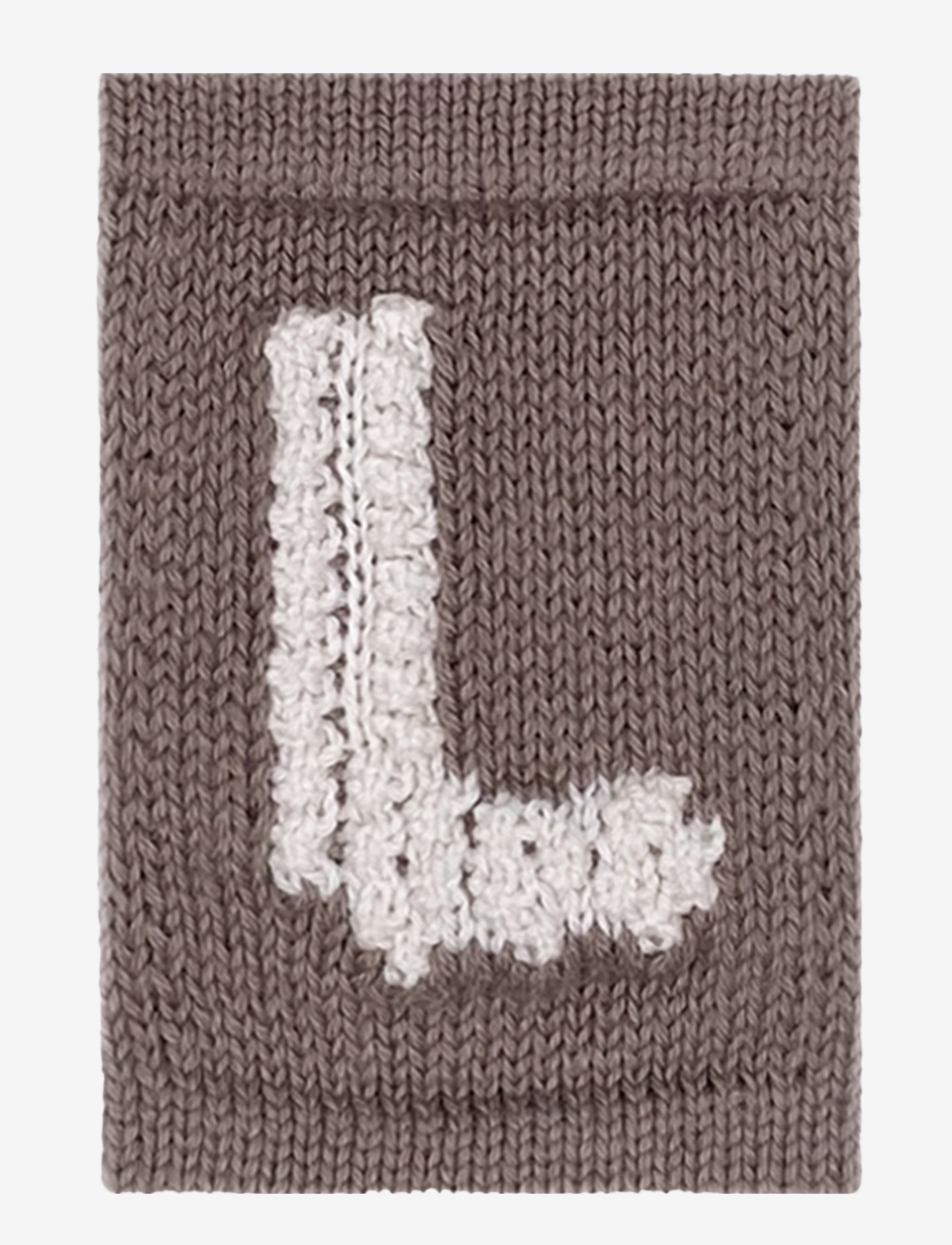 SMALLSTUFF Strick Letter L, Nature Beige - One Size 10 Cm - Kinder