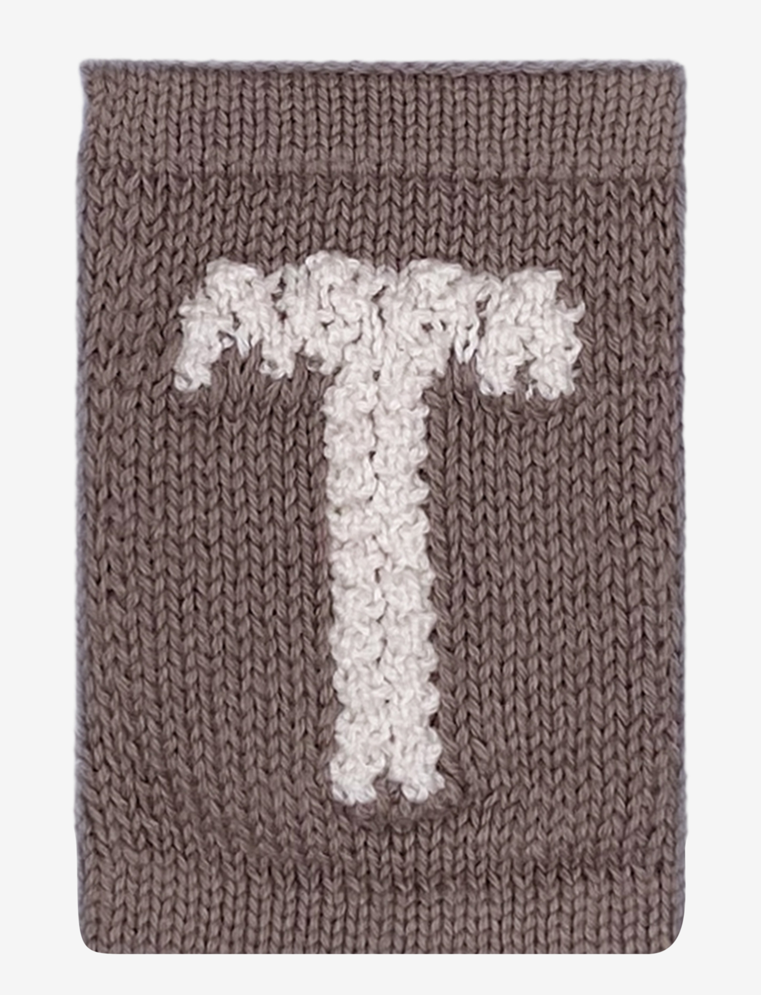 Smallstuff Knitted Letter T, Nature, One Size 10 cm, Kids Decor, Braun - Decoration Accessories-details, Kinder
