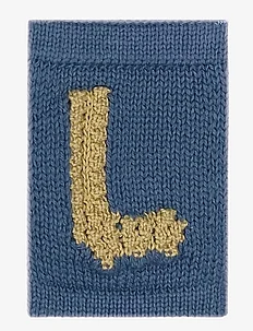 Knitted letter L, blue, Smallstuff