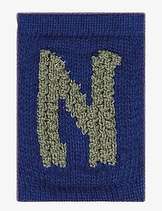 Knitted letter N, blue, Smallstuff