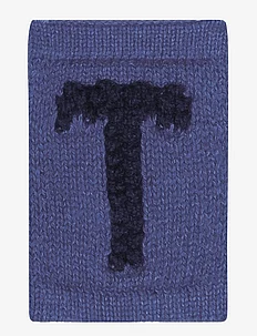 Knitted letter T, blue, Smallstuff