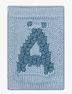 Knitted letter Ä, blue, Smallstuff