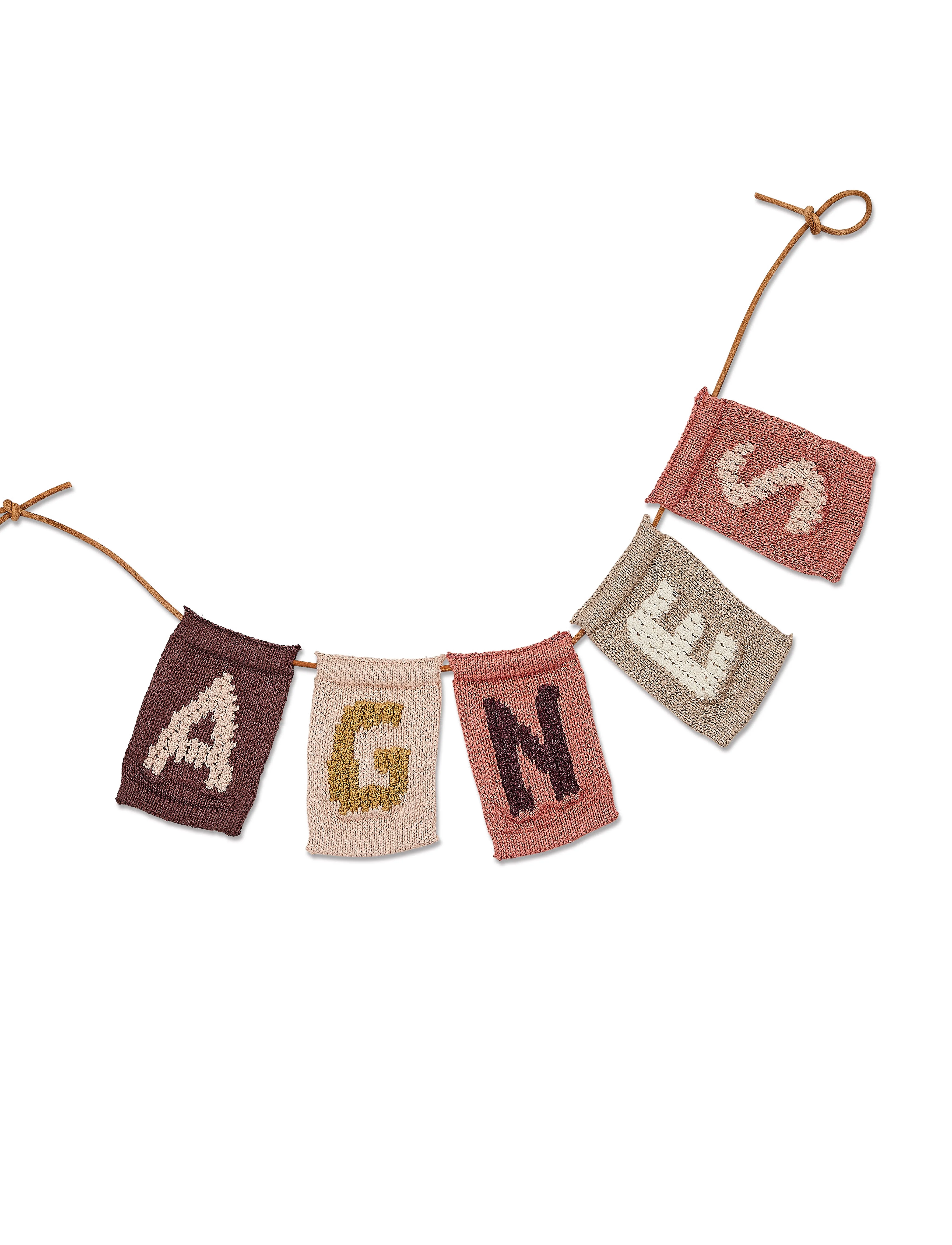 Smallstuff Knitted Letter E, Rose, One Size 10 cm, Kids Decor, Rosa - Decoration Accessories-details, Kinder