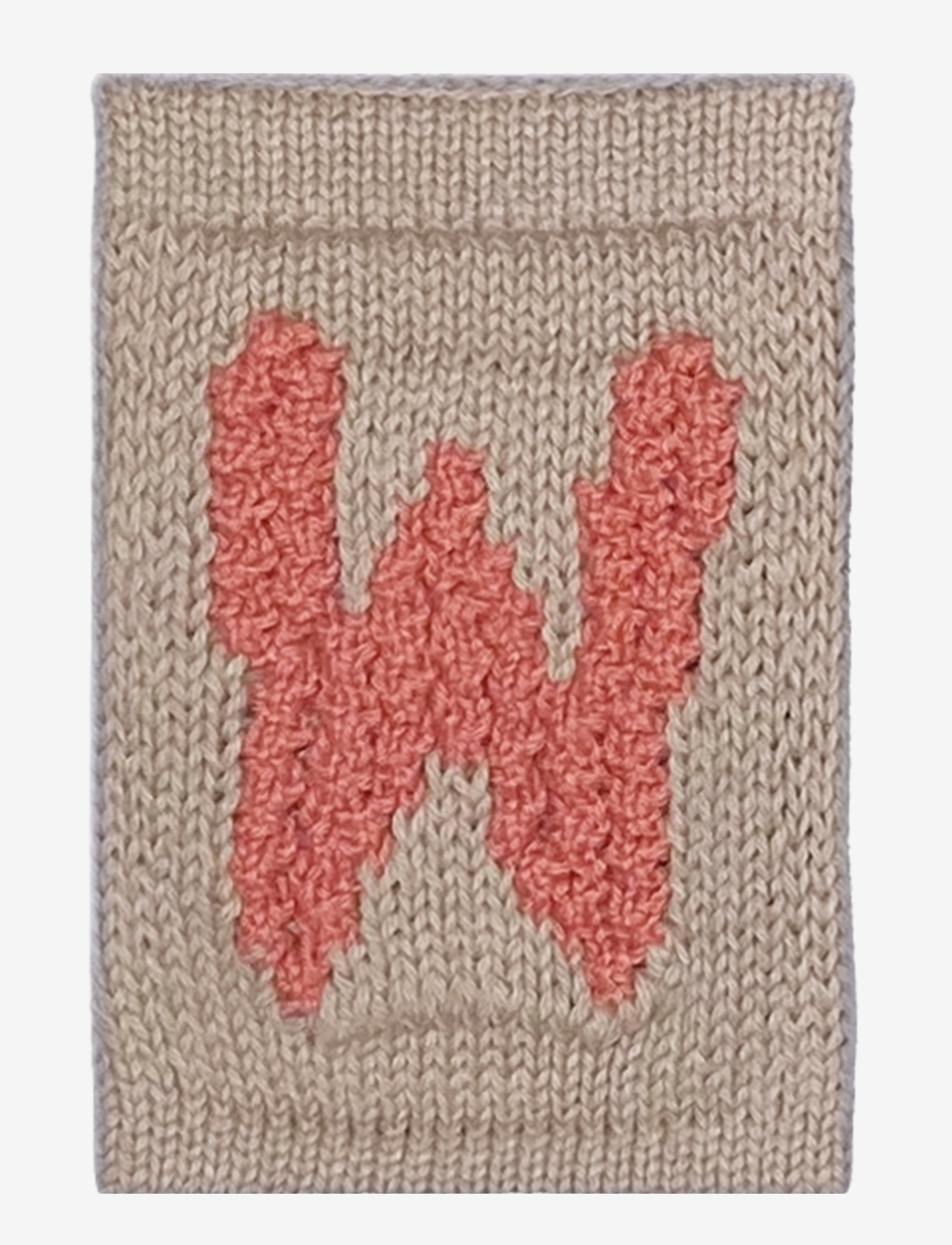 Smallstuff Knitted Letter W, Rose, One Size 10 cm, Kids Decor, Beige - Decoration Accessories-details, Kinder