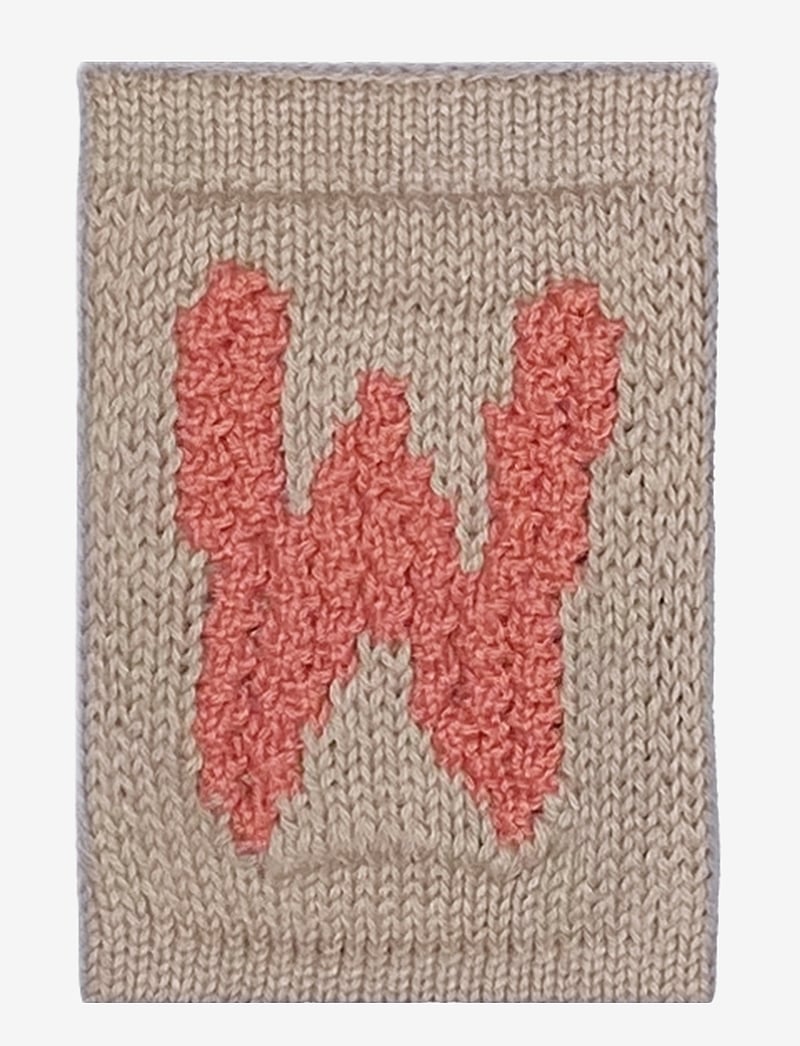 Smallstuff - Knitted letter W, rose - dekorativt tilbehør - w pink - 0