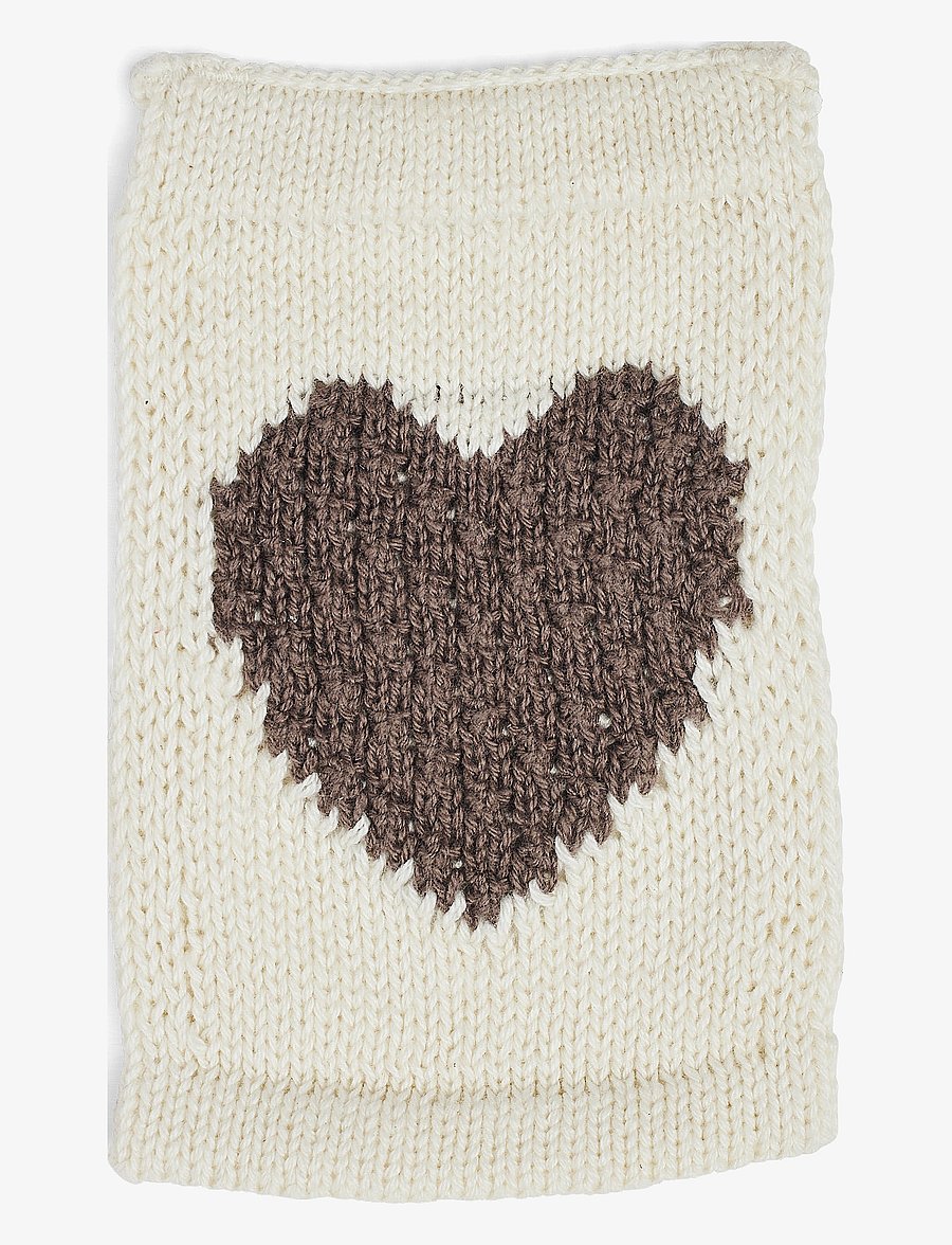 Smallstuff - Knitted flag, heart, nature - dekorationsdetaljer - fh nature - 1