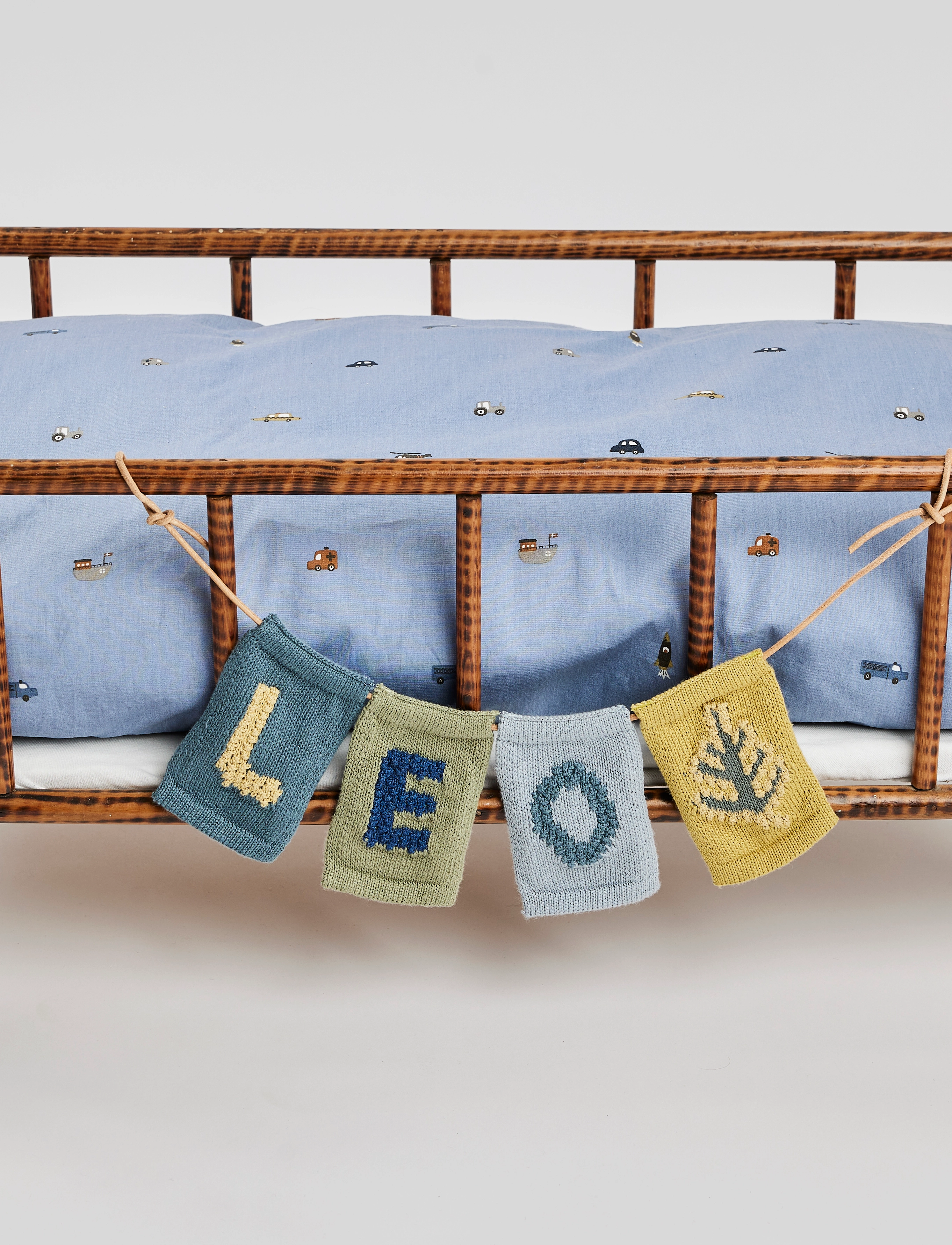 Smallstuff Knitted Flag, Leaf, Blue, One Size, Kids Decor, Blau - Decoration Accessories-details, Kinder