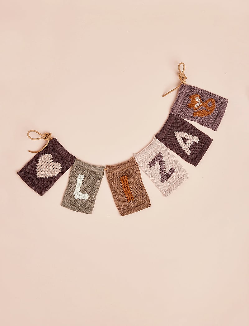 Smallstuff - Knitted flag, heart, rose - dekorative wohnaccessoires - rose - 0