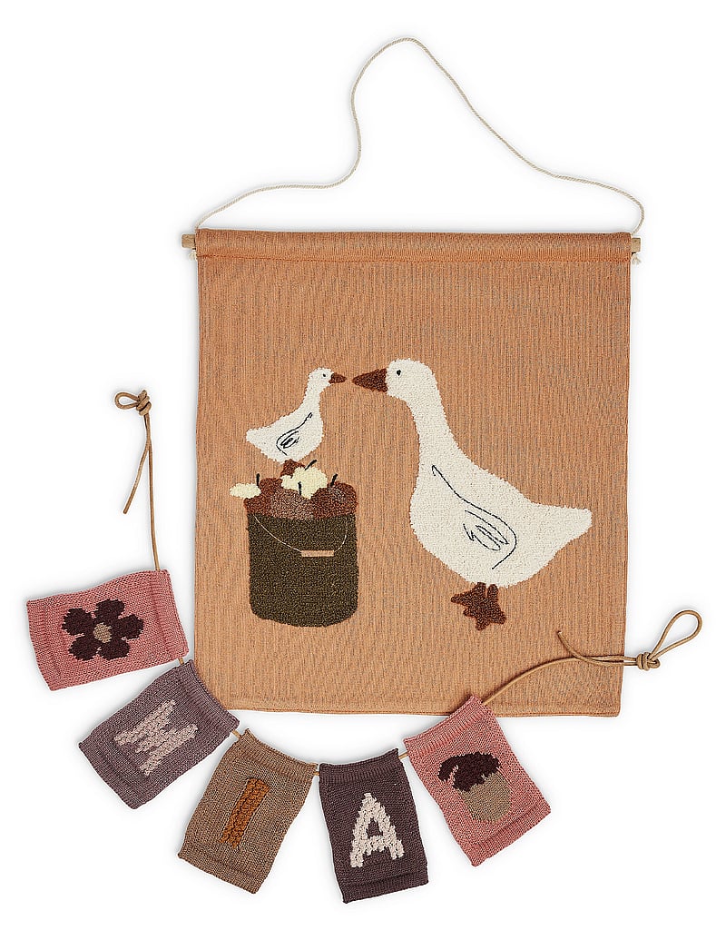 Smallstuff - Knitted flag, flower, rose - dekorative wohnaccessoires - rose - 0