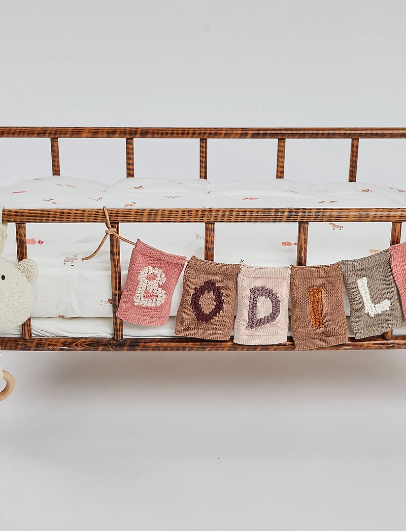 Smallstuff - Knitted flag, flower, rose - dekorative wohnaccessoires - rose - 3