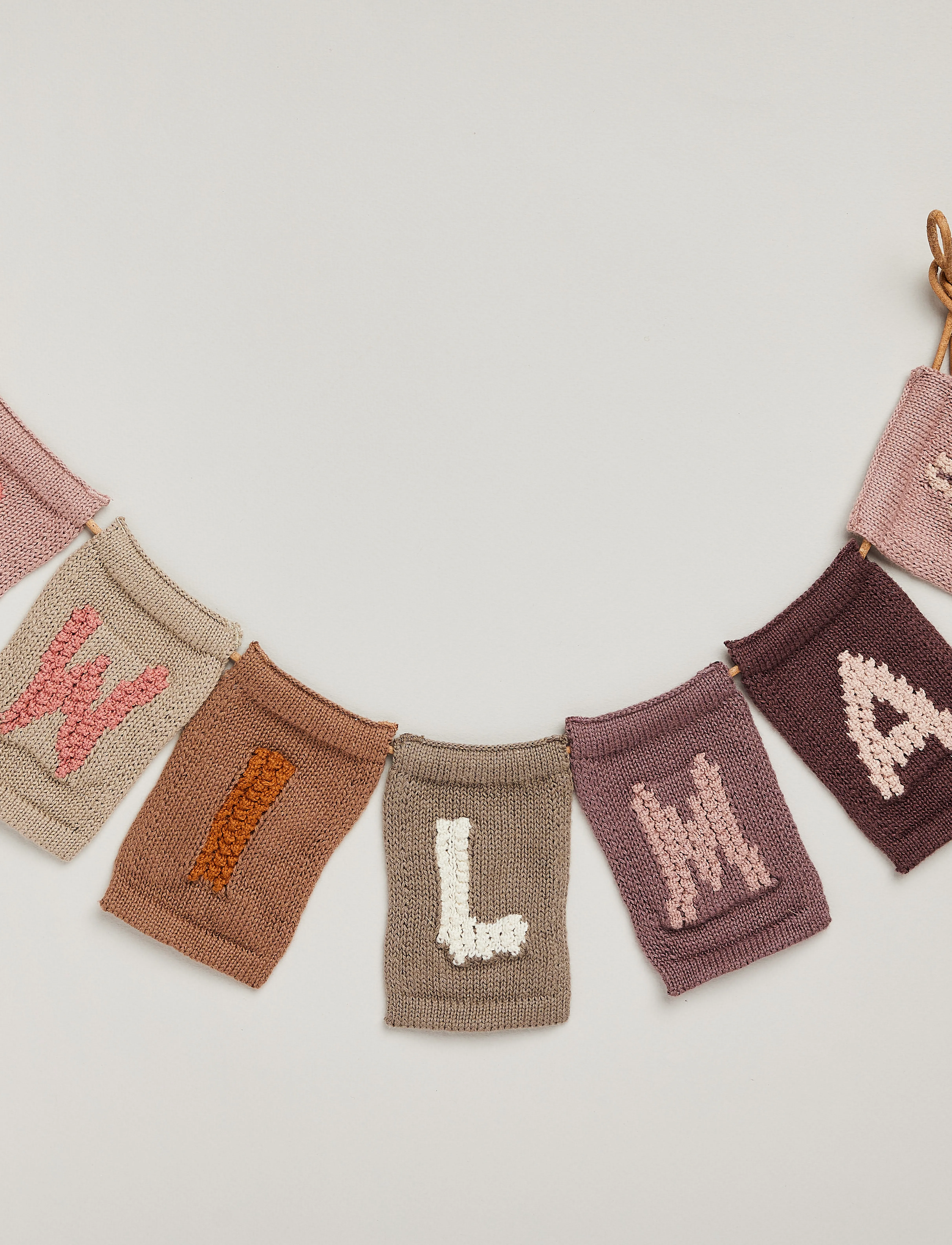 Smallstuff Knitted Flag, Leaf, Rose, One Size, Kids Decor, Rosa - Decoration Accessories-details, Kinder