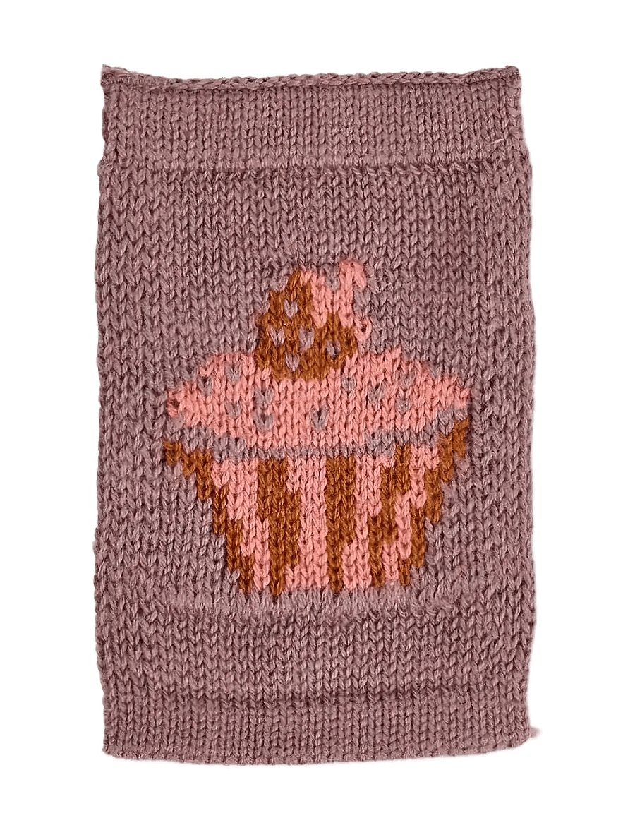 Smallstuff - Knitted flag, birthsday cake, rose - dekorativt tilbehør - fl rose - 0
