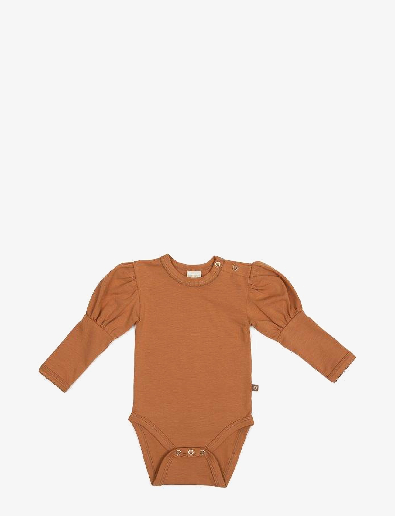 Smallstuff Body Ls W. Puff, Rosehip, 68, Bodys, Orange - Long-sleeved, Kinder