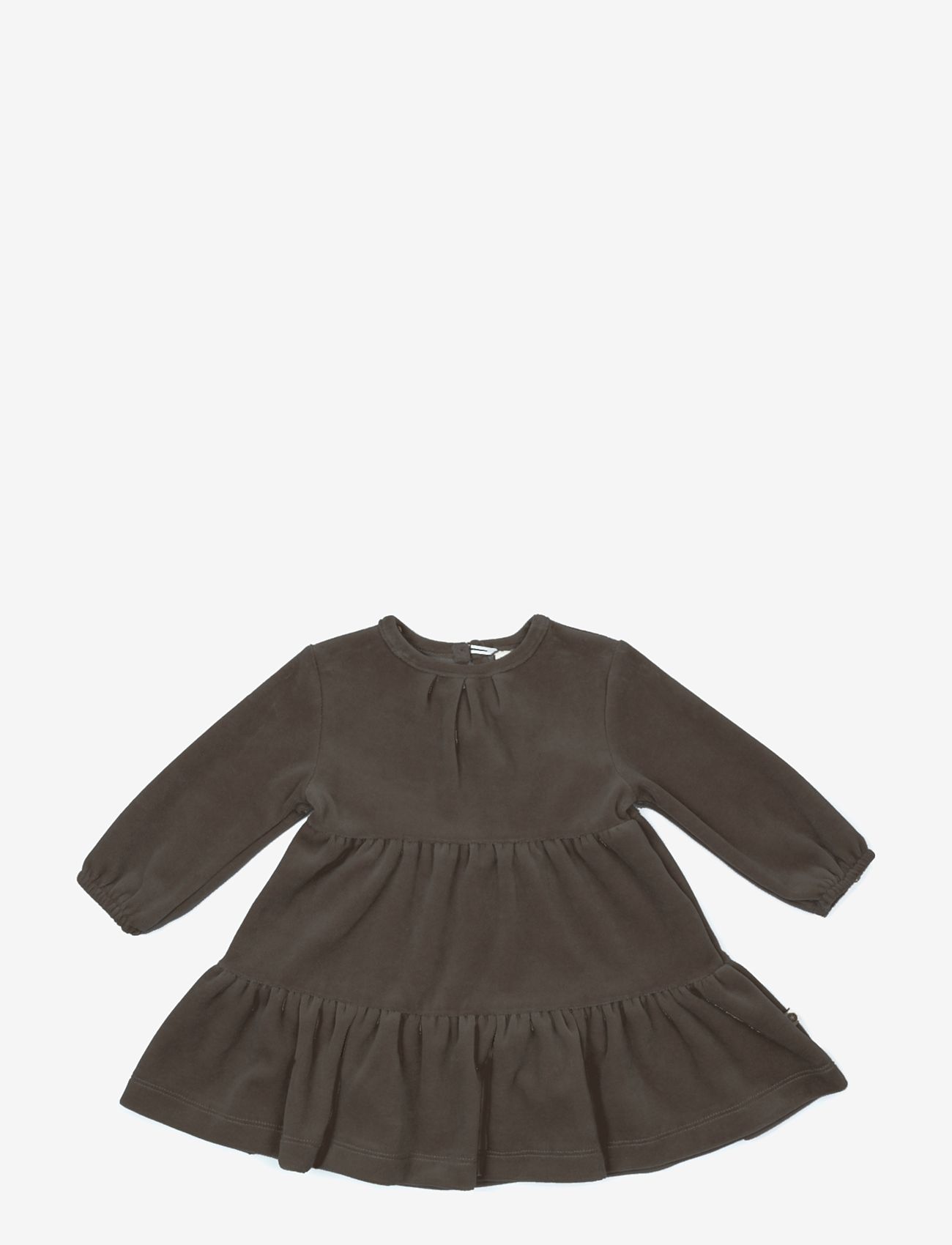 Smallstuff - Dress velour, dark mole - partykleider - dark mole - 0