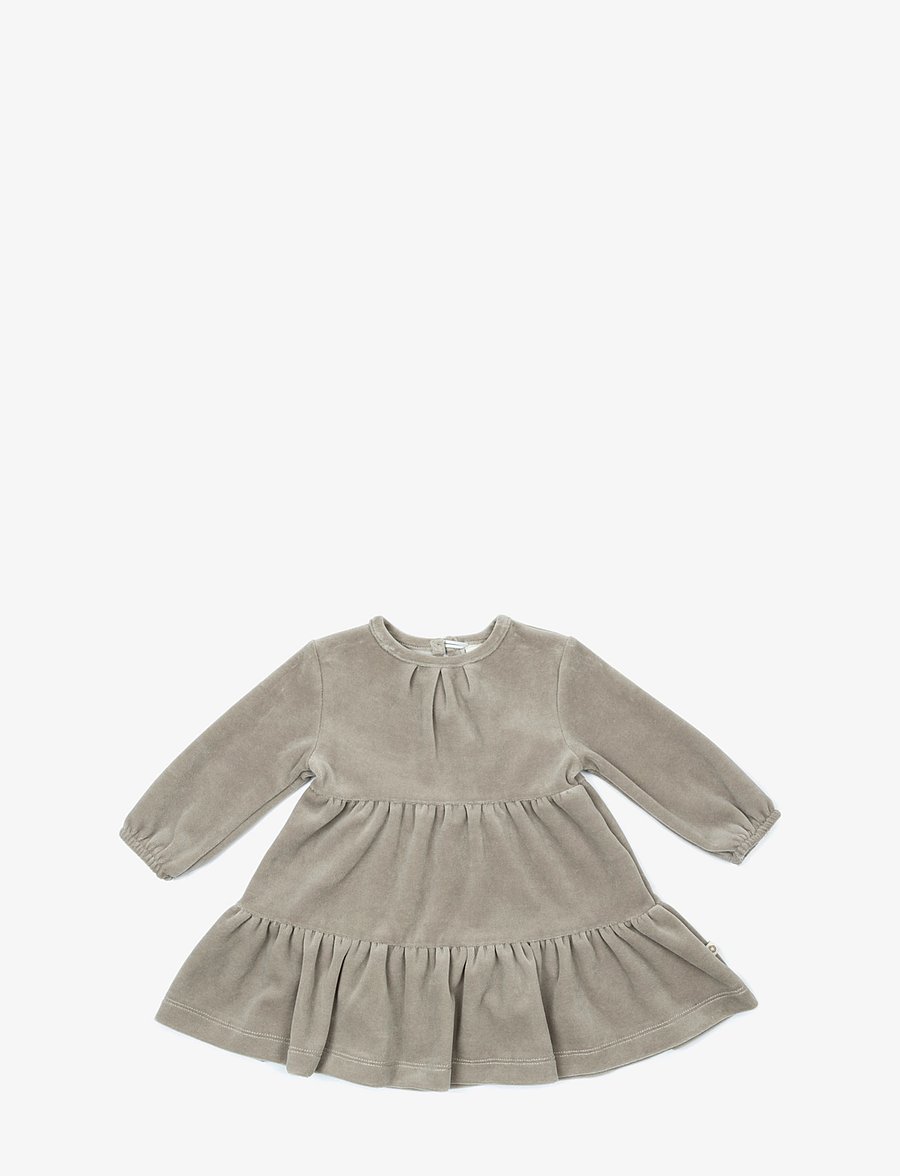 Smallstuff - Dress velour, nature - baby dresses - nature - 1