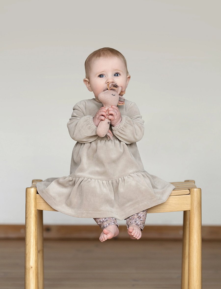 Smallstuff - Dress velour, nature - baby dresses - nature - 0