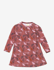 Smallstuff - Dress LS, safari, rasberry - long-sleeved baby dresses - raspberry - 0