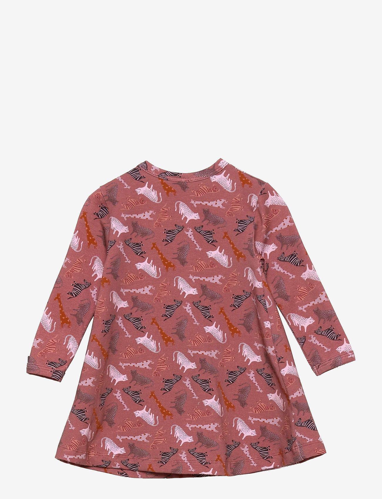 Smallstuff - Dress LS, safari, rasberry - long-sleeved baby dresses - raspberry - 1