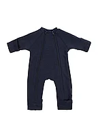 Jumpsuit, merino wool w. 2 zip, navy - NAVY