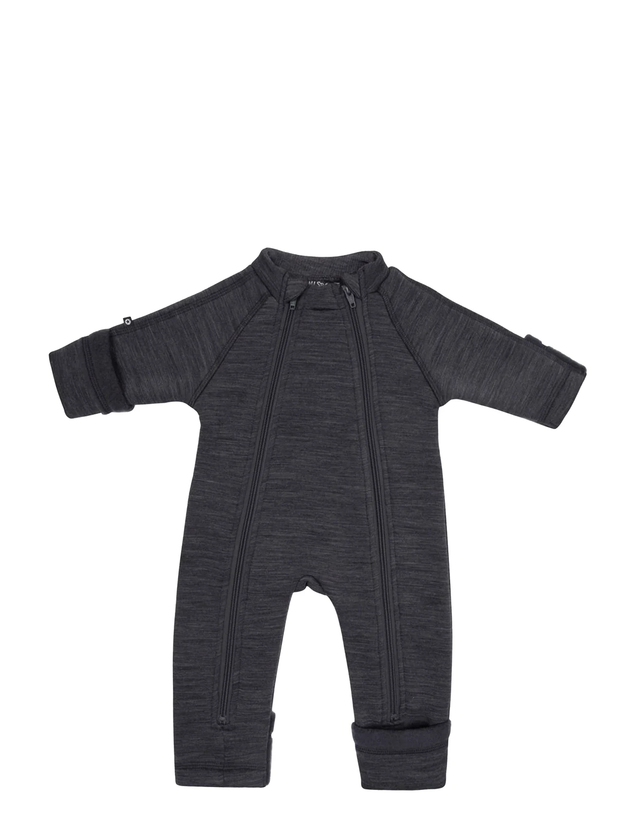 Smallstuff - Jumpsuit  wool w. 2 zip, dark grey - fleece overall - dark grey - 0
