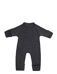Jumpsuit  wool w. 2 zip, dark grey