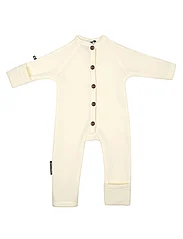 Smallstuff - Jumpsuit, merino wool w. buttons, offwhite - long-sleeved - offwhite - 0