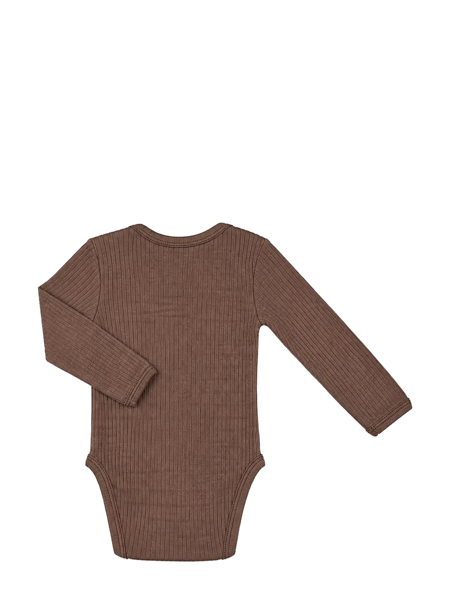 Smallstuff - Body LS, rose brown drop needle, merino wool - base layer baby - rose brown - 2