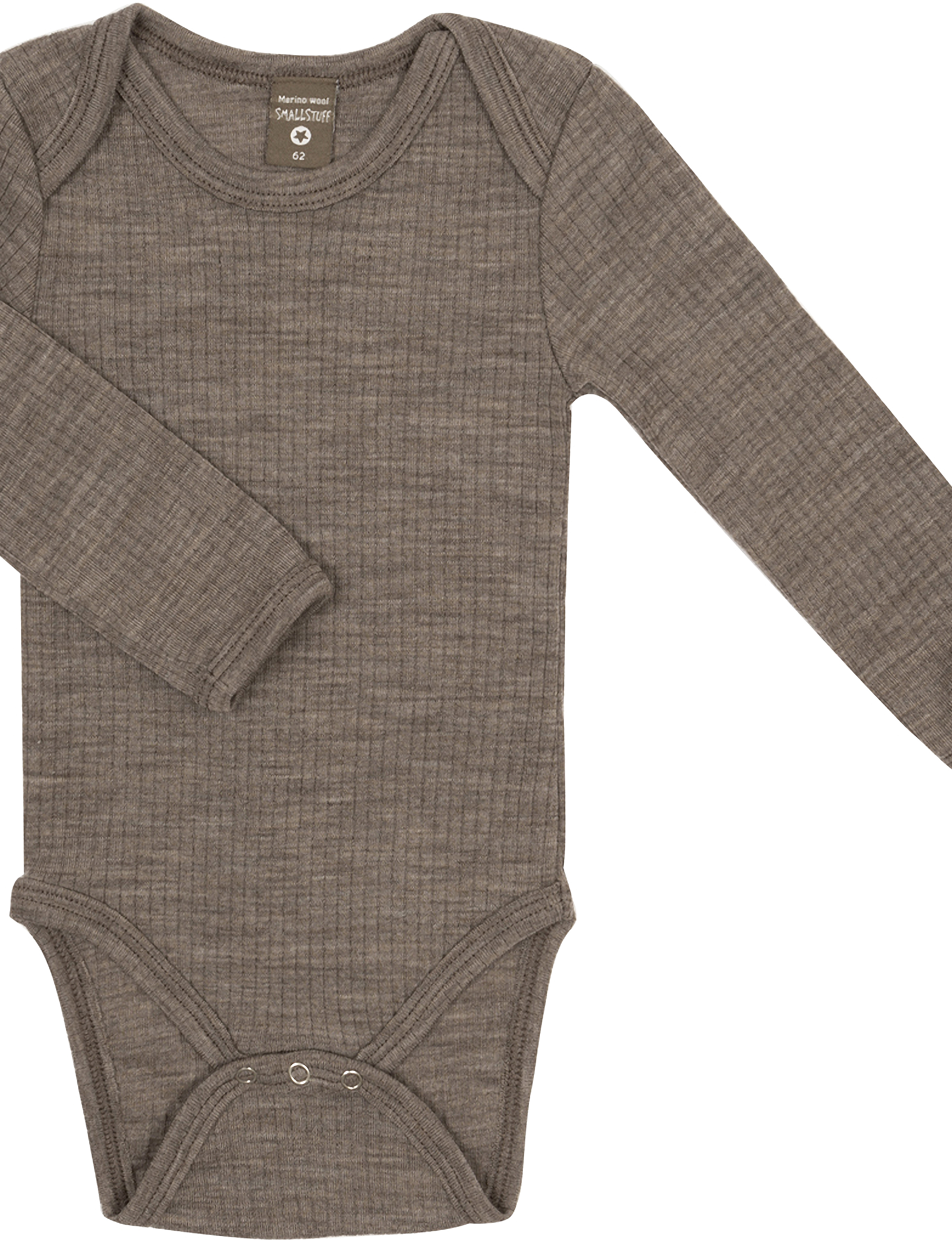Smallstuff Body LS, nature drop needle, merino wool - Kläder - NATURE / beige