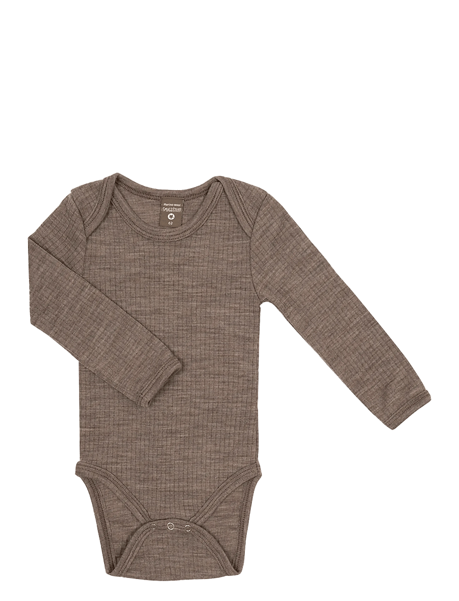 Smallstuff - Body LS, nature drop needle, merino wool - base layer baby - nature - 1