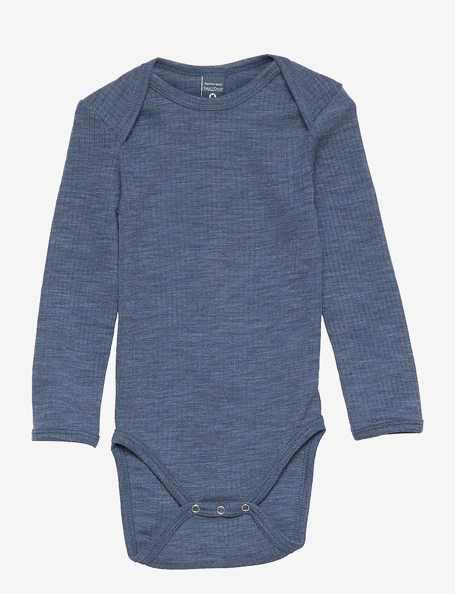 Smallstuff - Body ls - beebi alusriided - denim - 1