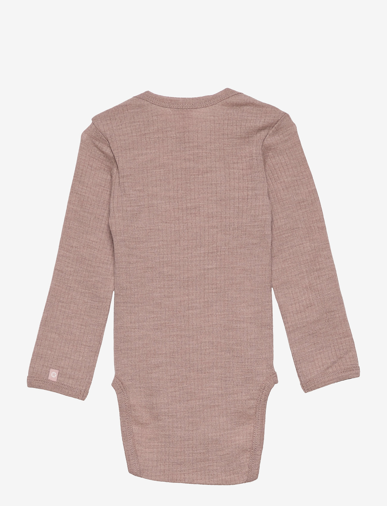 Smallstuff - Body LS, off. white drop needle, merino wool - Ühevärvilised pikkade varrukatega bodid - powder - 2