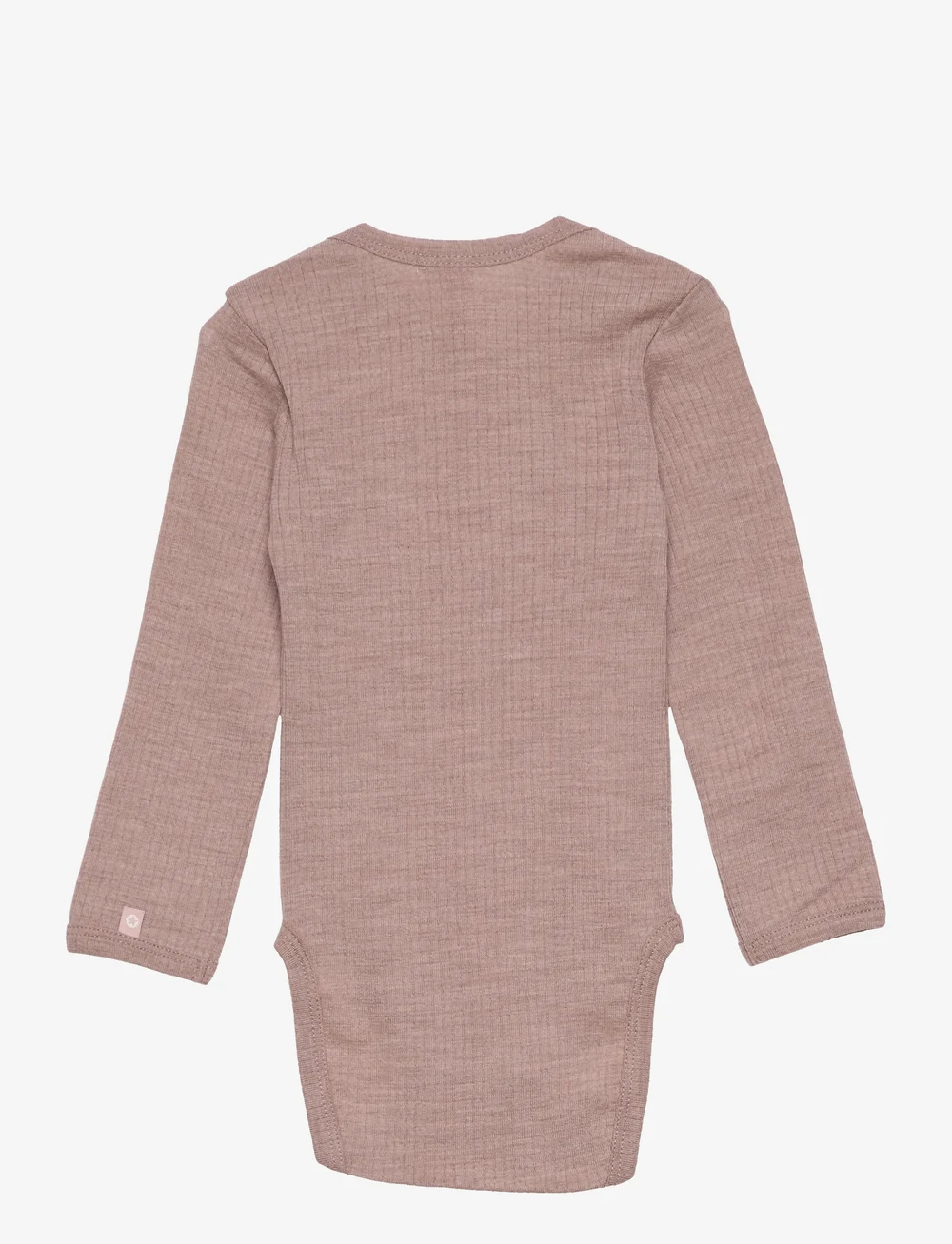 Smallstuff - Body LS, off. white drop needle, merino wool - ensfarvede langærmede bodyer - powder - 2