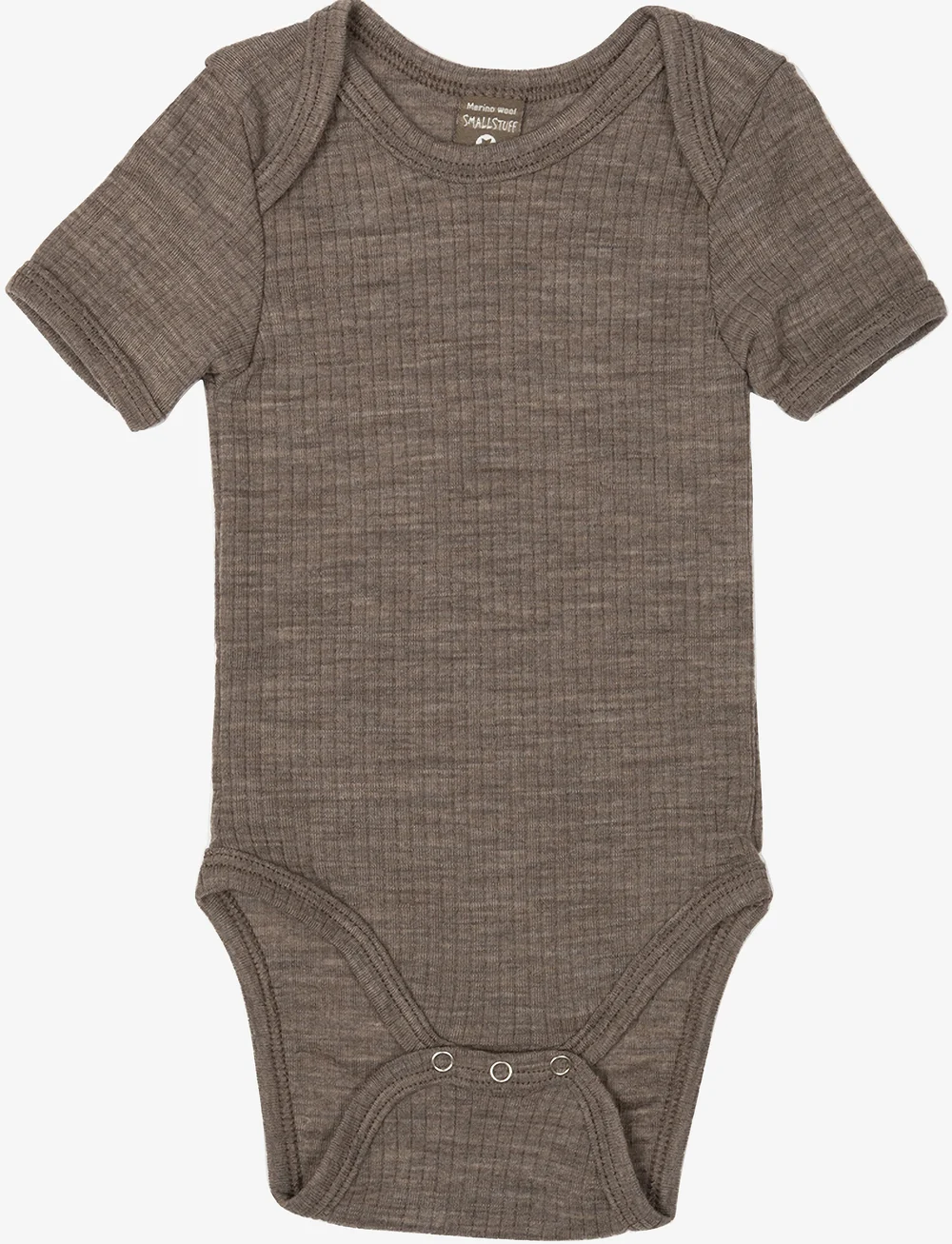 Smallstuff - Body SS, nature drop needle, merino wool - kortærmede bodyer - nature - 0