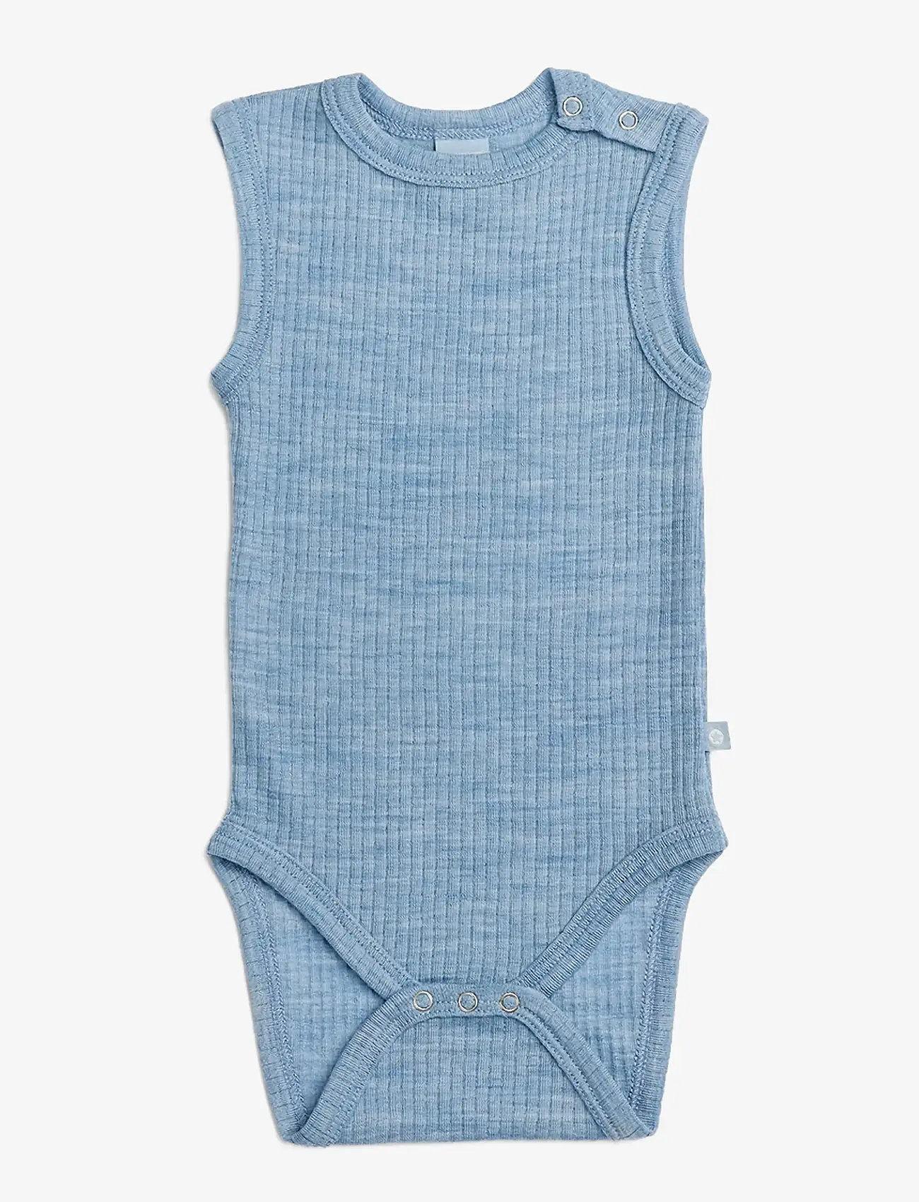 Smallstuff - Body NS, light blue melange drop needle, merino wool - sleeveless bodies - light blue - 0