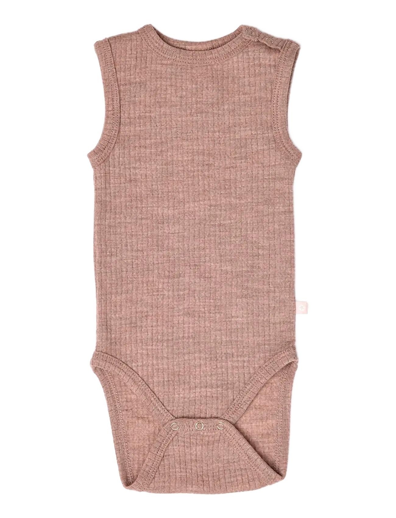 Smallstuff Body Ns, Soft Powder Melange Drop Needle, Merino Wool, Børn, Ærmeløs Ribbet Body, Pink, Str: 62