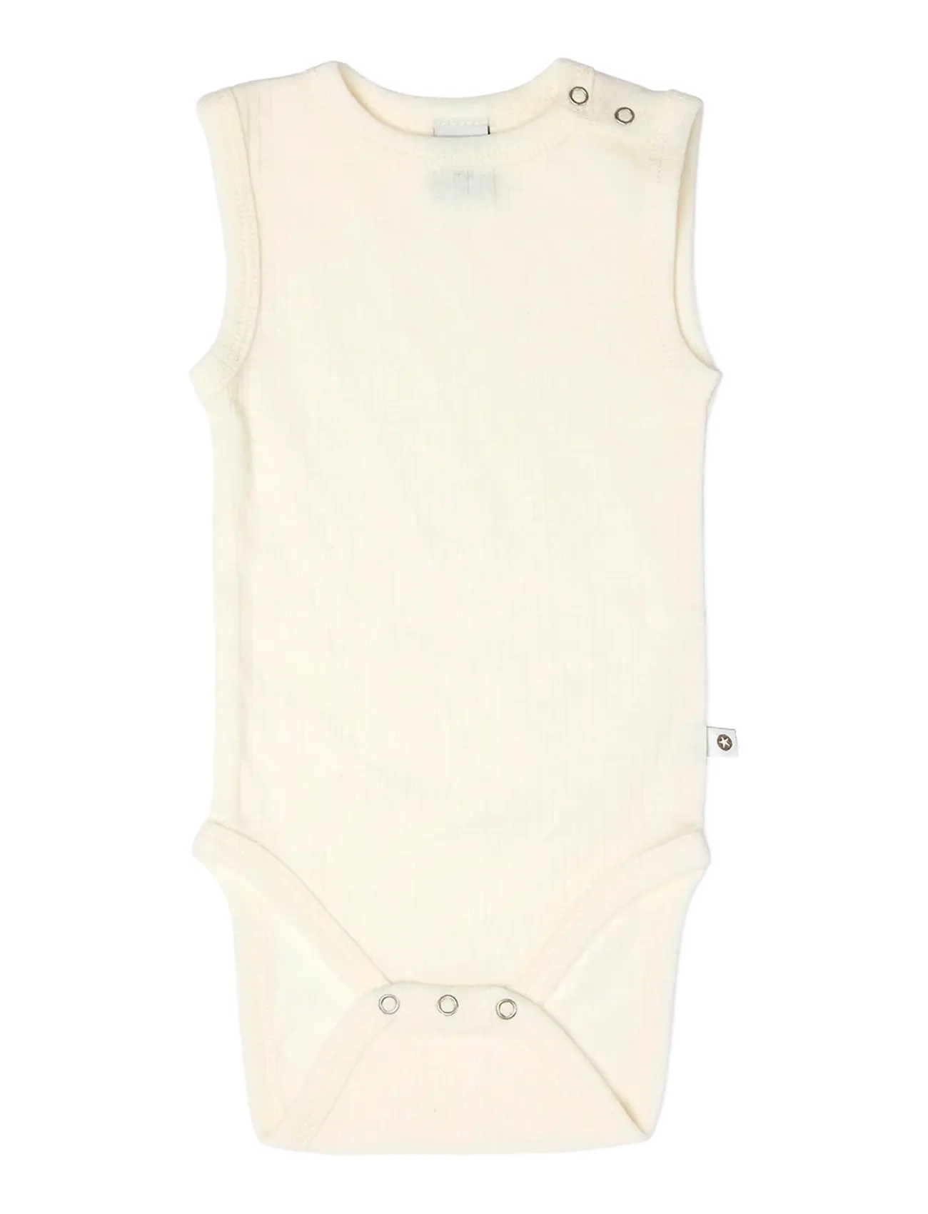 Smallstuff Body Ns, Off. White Melange Drop Needle, Merino Wool, Børn, Ærmeløs Body, Cream, Str: 98