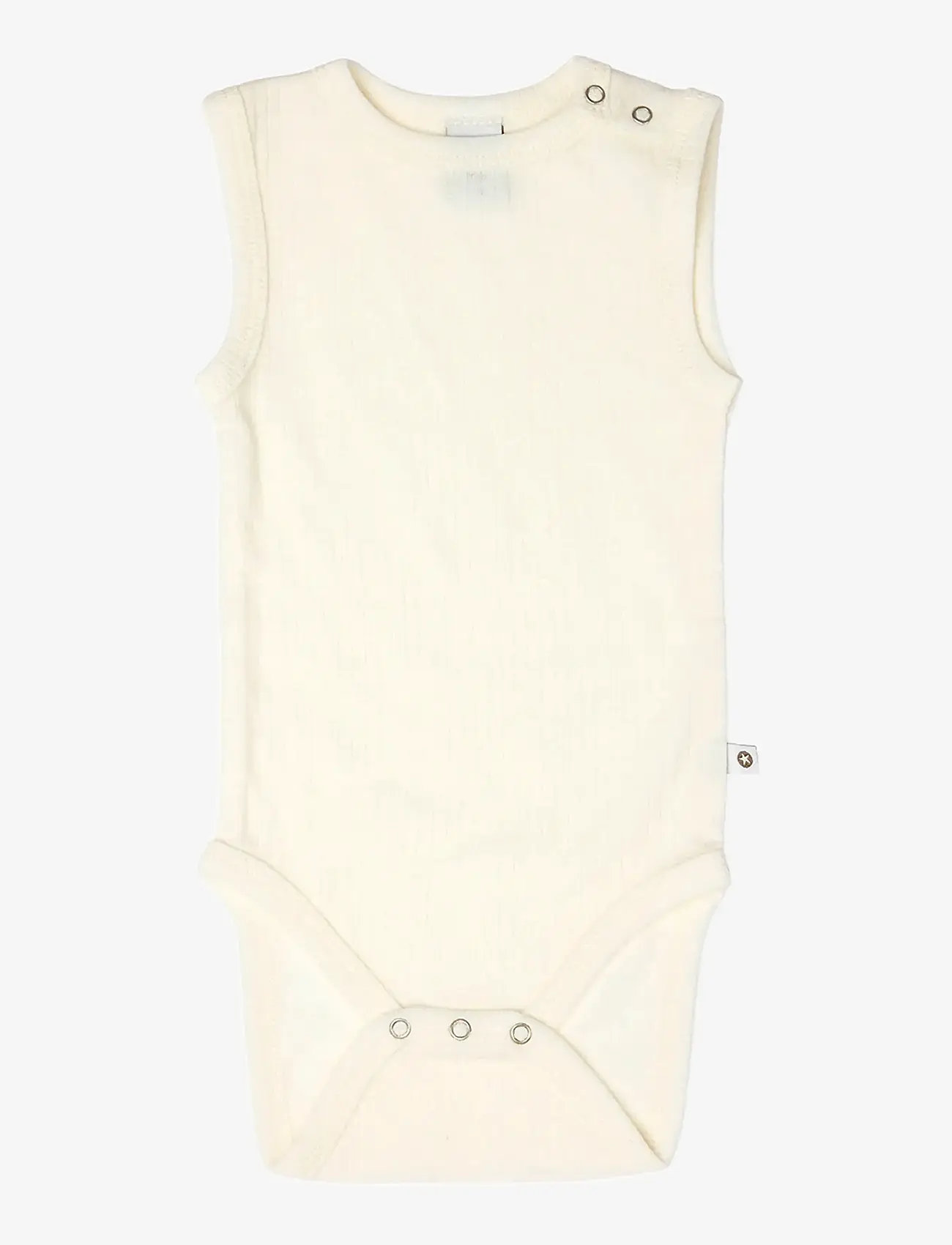 Smallstuff - Body NS, off. white melange drop needle, merino wool - Ärmellose bodys - off. white - 0