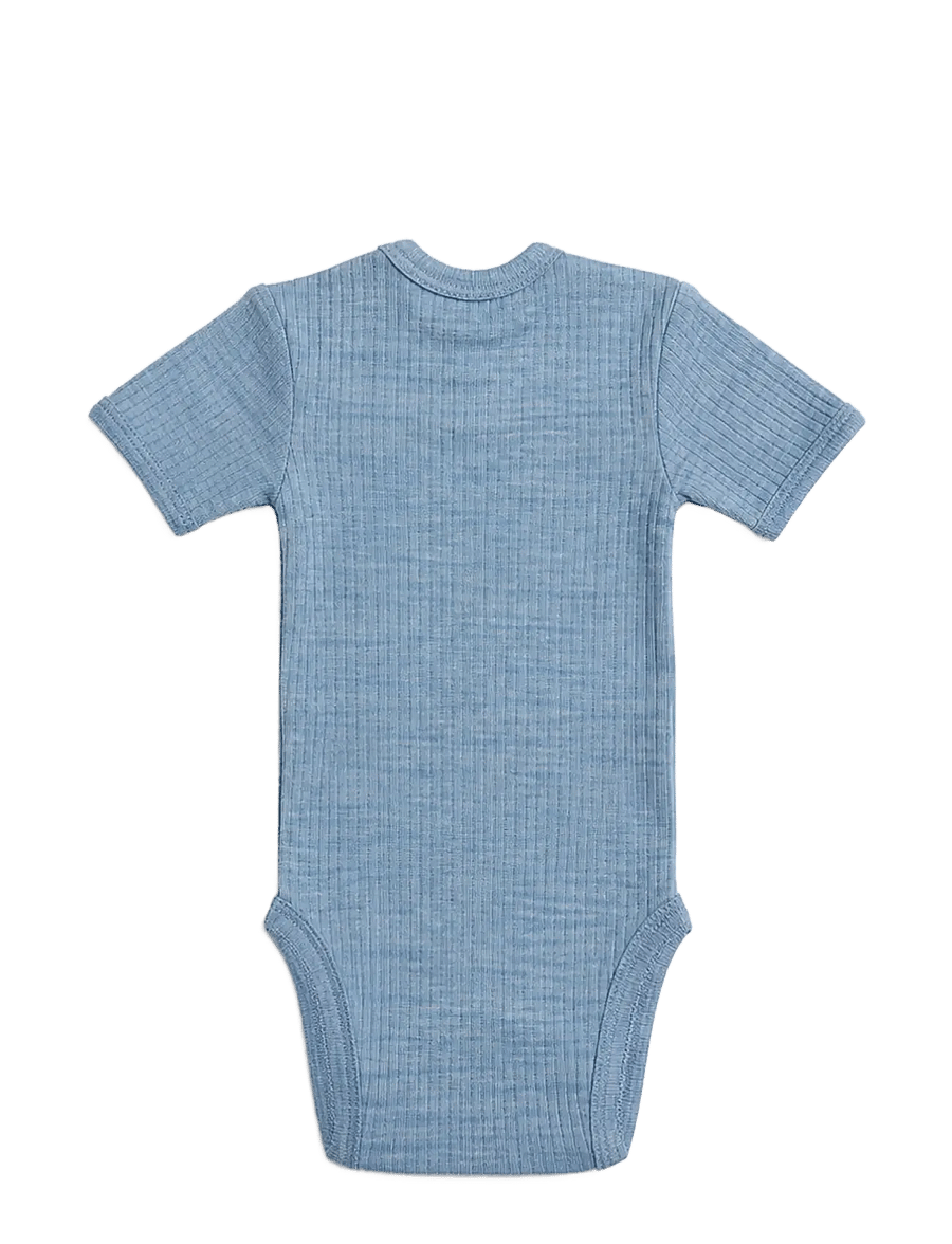 Smallstuff - Body SS, light blue melange drop needle, merino wool - base layer baby - light blue - 1