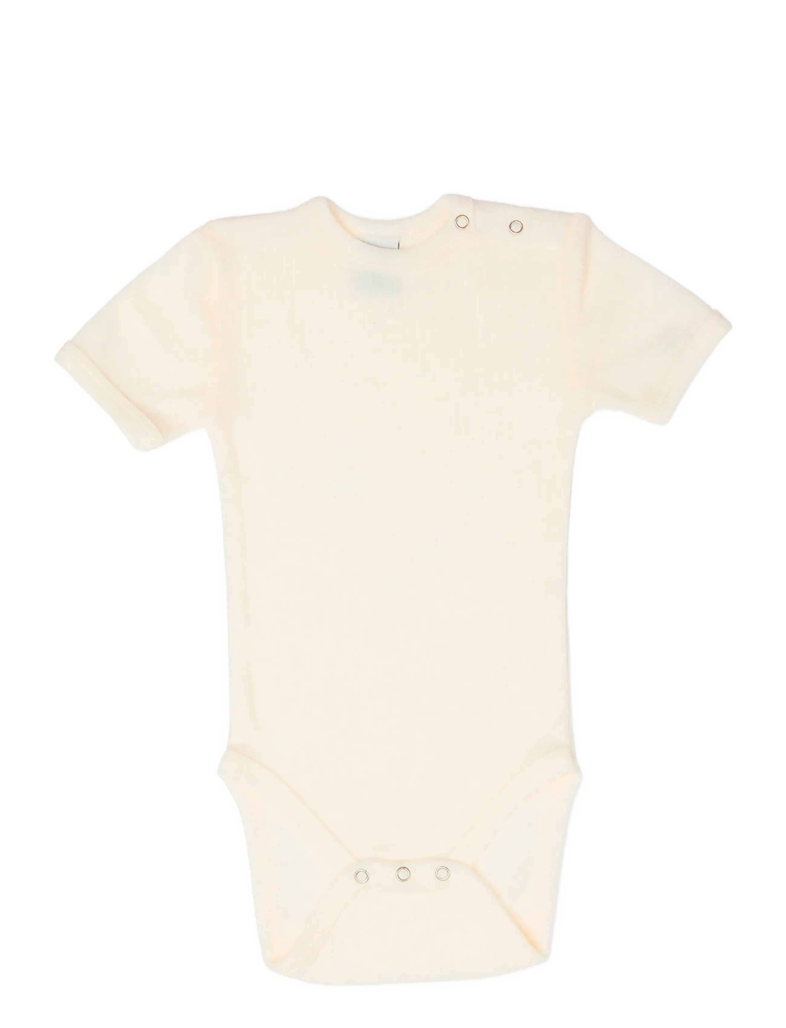 Smallstuff Body Ss, Off. White Melange Drop Needle, Merino Wool, Børn, Kortærmet Body, Hvid, Str: 92