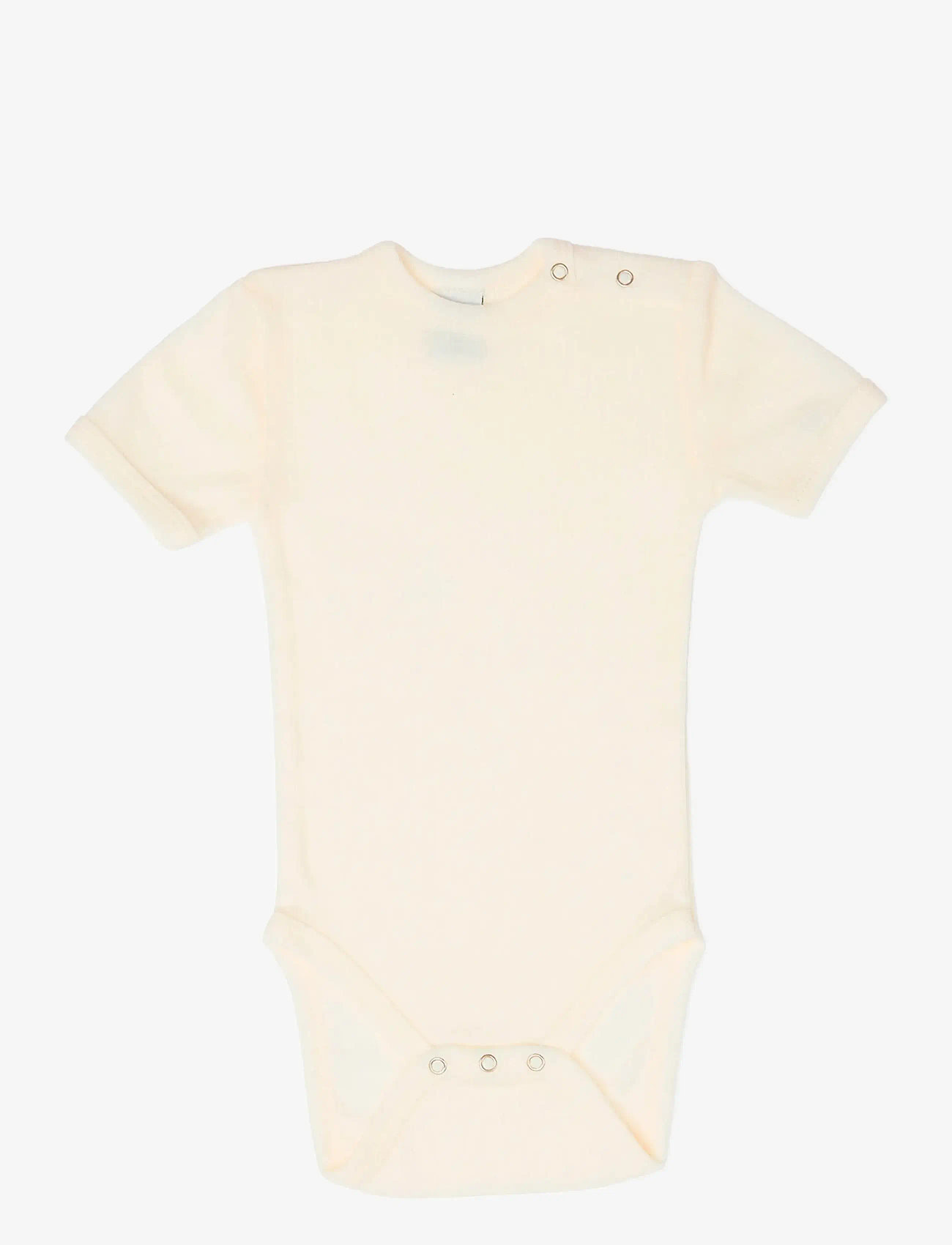 Smallstuff - Body SS, off. white melange drop needle, merino wool - kortärmade bodies - off. white - 0