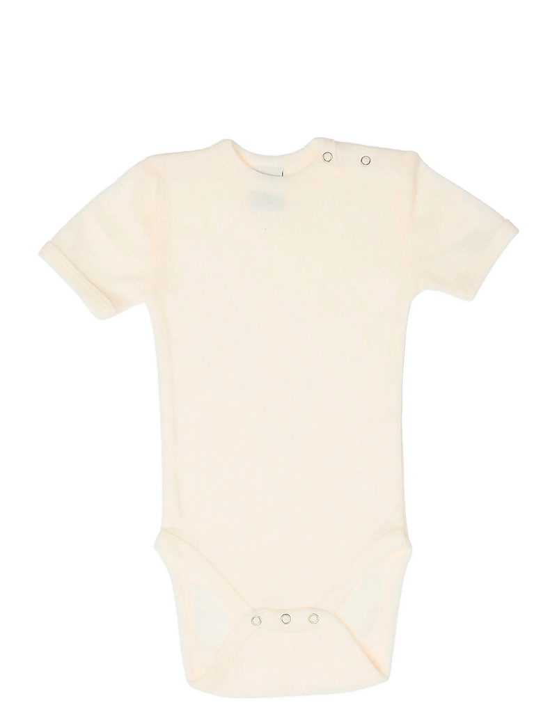 Smallstuff - Body SS, off. white melange drop needle, merino wool - kortärmade bodies - off. white - 0