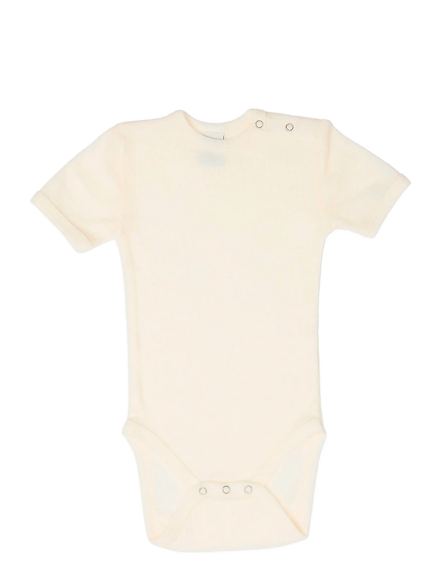 Smallstuff - Body SS, off. white melange drop needle, merino wool - kurzärmelige bodys - off. white - 0