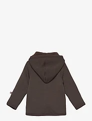 Smallstuff - Cardigan merino wool w. buttons and hoodie, brown - cardigans - brown - 2