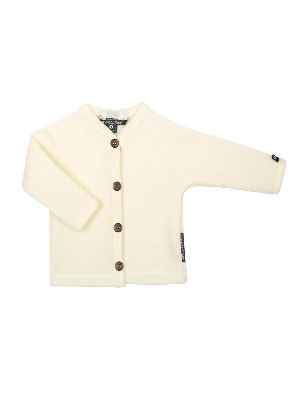 Smallstuff - Cardigan, merino wool w. buttons, offwhite - gebreide vesten - offwhite - 0