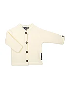 Cardigan, merino wool w. buttons, offwhite - OFFWHITE