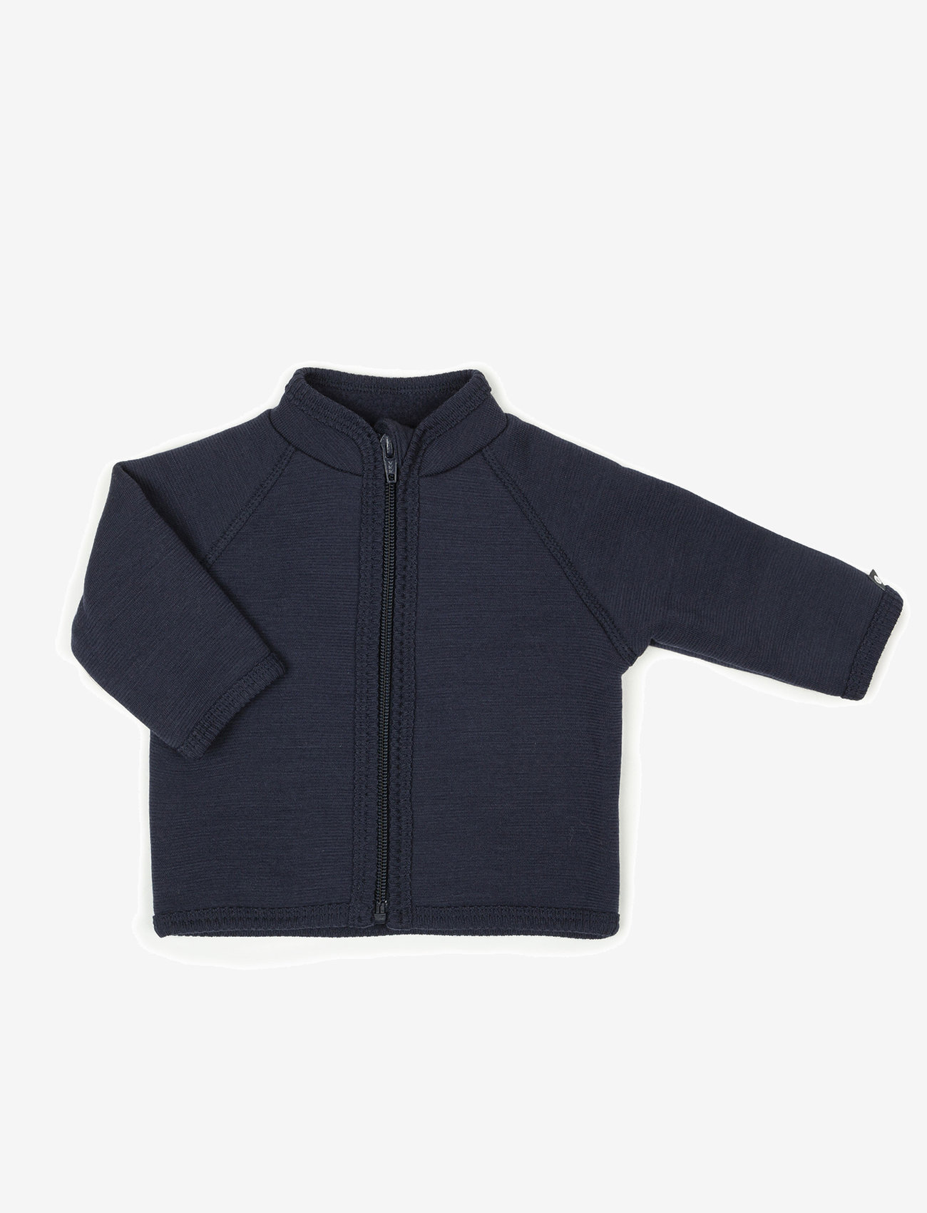 Smallstuff - Cardigan, merino wool w. zipper, navy - fleecejakker - navy - 1