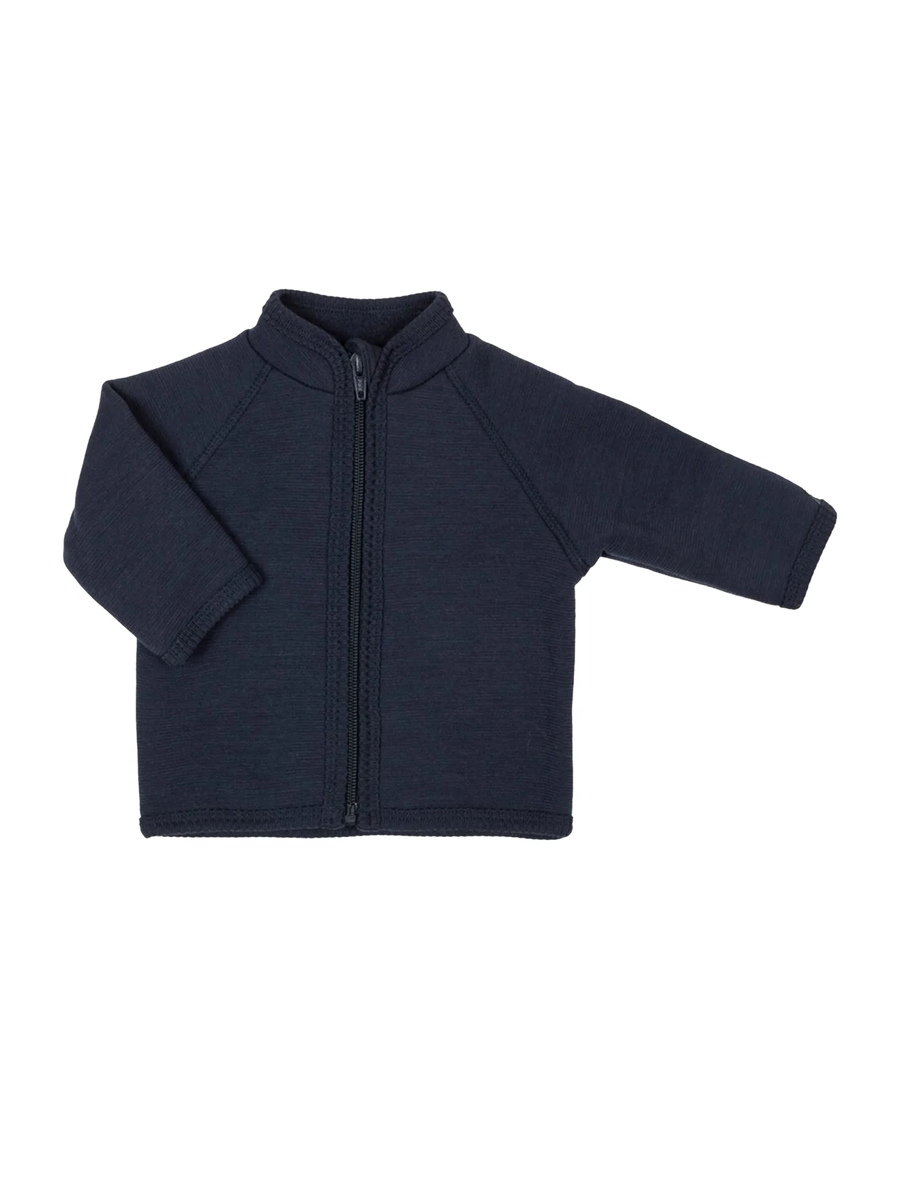 Smallstuff - Cardigan, merino wool w. zipper, navy - fleecejacke - navy - 0