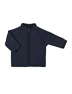 Cardigan, merino wool w. zipper, navy - NAVY