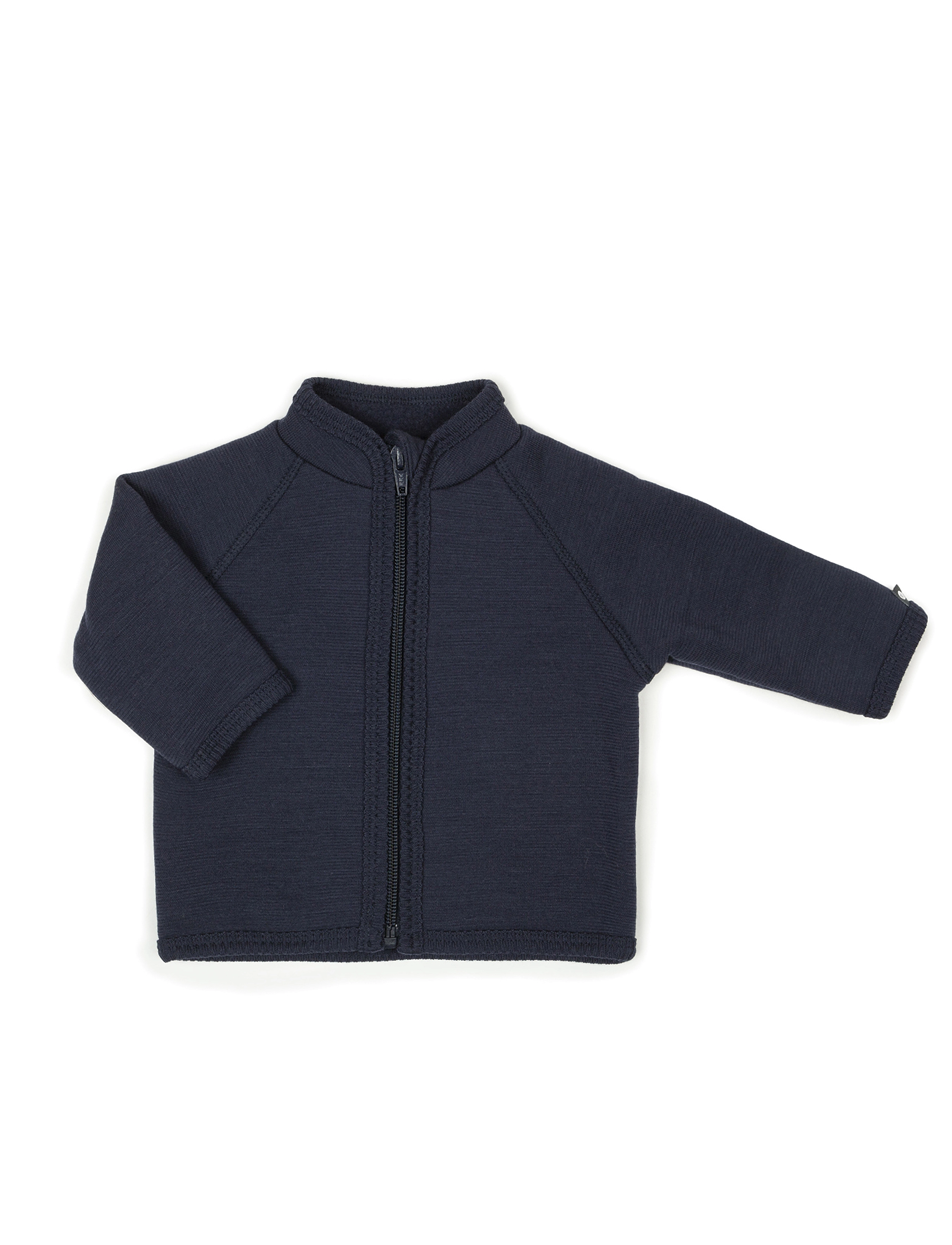 Smallstuff Cardigan, merino wool w. zipper, navy - Fleecejakker - NAVY / navy