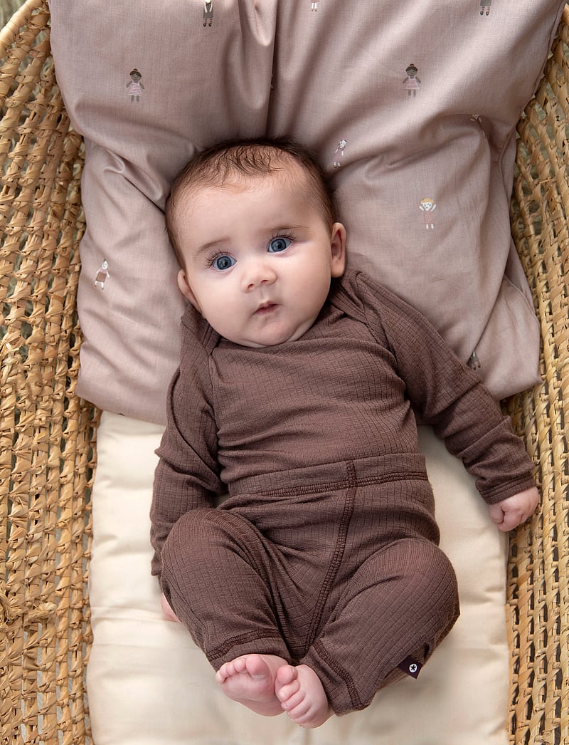 Smallstuff - Legging, rose brown drop needle, merino wool - leggings - rose brown - 0